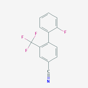 molecular formula C14H7F4N B7838469 2'-Fluoro-2-(trifluoromethyl)-[1,1'-biphenyl]-4-carbonitrile 