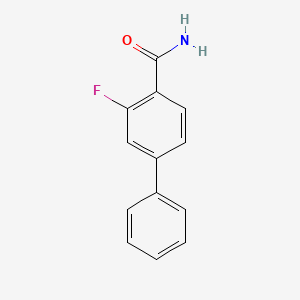 molecular formula C13H10FNO B7838512 3-Fluorobiphenyl-4-carboxamide 
