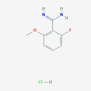 molecular formula C8H10ClFN2O B7838537 2-Fluoro-6-methoxybenzene-1-carboximidamide hydrochloride 