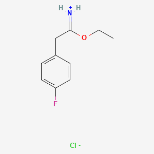 molecular formula C10H13ClFNO B7838565 [1-Ethoxy-2-(4-fluorophenyl)ethylidene]azanium;chloride 