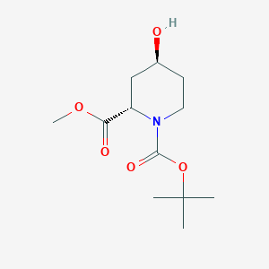 molecular formula C12H21NO5 B7838575 (2s,4s)-1-Tert-butyl 2-methyl 4-hydroxypiperidine-1,2-dicarboxylate 