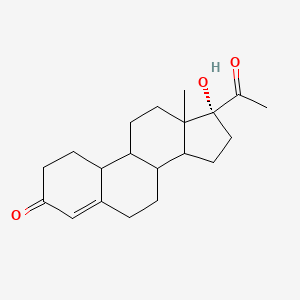 molecular formula C20H28O3 B7838596 (17R)-17-acetyl-17-hydroxy-13-methyl-1,2,6,7,8,9,10,11,12,14,15,16-dodecahydrocyclopenta[a]phenanthren-3-one 