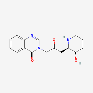 molecular formula C16H19N3O3 B7838616 3-(3-(3-Hydroxy-2-piperidinyl)-2-oxopropyl)-4(3H)-quinazolinone 