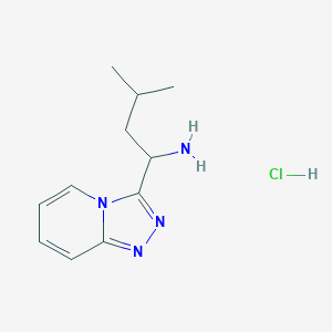 molecular formula C11H17ClN4 B7838642 1-([1,2,4]Triazolo[4,3-a]pyridin-3-yl)-3-methylbutan-1-amine hydrochloride 