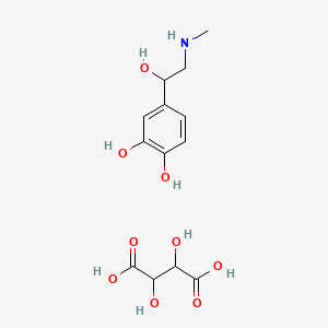 molecular formula C13H19NO9 B7838664 2,3-Dihydroxybutanedioic acid; 4-[1-hydroxy-2-(methylamino)ethyl]benzene-1,2-diol 