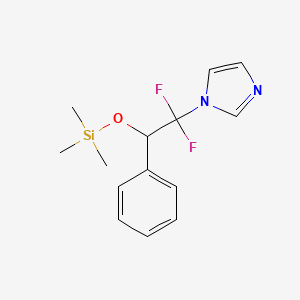 molecular formula C14H18F2N2OSi B7838740 1-(1,1-Difluoro-2-phenyl-2-trimethylsiloxy-ethyl)-imidazole 