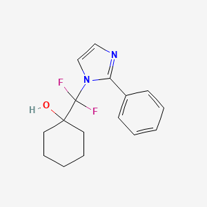 molecular formula C16H18F2N2O B7838748 Cyclohexanol,1-[difluoro(2-phenyl-1H-imidazol-1-YL)methyl]- 