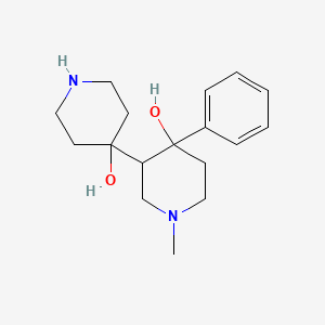 molecular formula C17H26N2O2 B7838766 3-(4-Hydroxypiperidin-4-yl)-1-methyl-4-phenylpiperidin-4-ol 