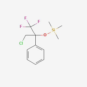 molecular formula C12H16ClF3OSi B7838795 [(3-Chloro-1,1,1-trifluoro-2-phenylpropan-2-yl)oxy]trimethylsilane 