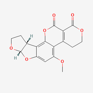molecular formula C17H14O7 B7839218 (7AS,10aR)-5-methoxy-3,4,7a,9,10,10a-hexahydro-1H,12H-furo[3',2':4,5]furo[2,3-h]pyrano[3,4-c]chromene-1,12-dione 