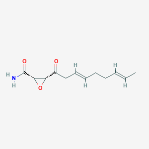 molecular formula C12H17NO3 B7839225 (2S,3R)-3-[(3E,7E)-nona-3,7-dienoyl]oxirane-2-carboxamide 
