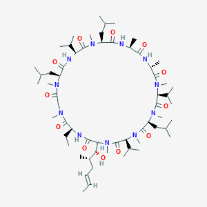 molecular formula C61H109N11O12 B7839231 (3S,6S,9S,12R,15S,18S,21S,24S,30S,33S)-30-ethyl-33-[(E,1R,2S)-1-hydroxy-2-methylhex-4-enyl]-1,4,7,10,12,15,19,25,28-nonamethyl-6,18,24-tris(2-methylpropyl)-3,9,21-tri(propan-2-yl)-1,4,7,10,13,16,19,22,25,28,31-undecazacyclotritriacontane-2,5,8,11,14,17,20,23,26,29,32-undecone 