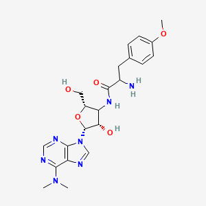 2-amino-N-[(2S,4S,5R)-5-[6-(dimethylamino)purin-9-yl]-4-hydroxy-2-(hydroxymethyl)oxolan-3-yl]-3-(4-methoxyphenyl)propanamide
