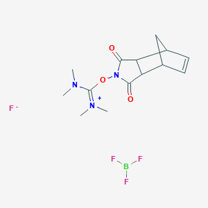 molecular formula C14H20BF4N3O3 B7839269 [Dimethylamino-[(3,5-dioxo-4-azatricyclo[5.2.1.02,6]dec-8-en-4-yl)oxy]methylidene]-dimethylazanium;trifluoroborane;fluoride 
