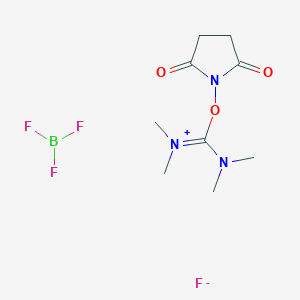 molecular formula C9H16BF4N3O3 B7839271 [Dimethylamino-(2,5-dioxopyrrolidin-1-yl)oxymethylidene]-dimethylazanium;trifluoroborane;fluoride 