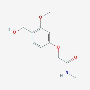 molecular formula C11H15NO4 B7839274 2-[4-(hydroxymethyl)-3-methoxyphenoxy]-N-methylacetamide 