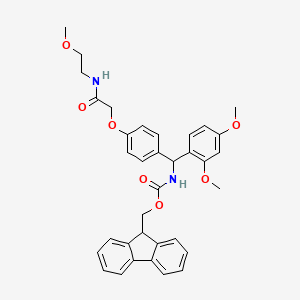 molecular formula C35H36N2O7 B7839293 9H-fluoren-9-ylmethyl N-[(2,4-dimethoxyphenyl)-[4-[2-(2-methoxyethylamino)-2-oxoethoxy]phenyl]methyl]carbamate 