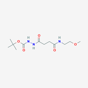 molecular formula C12H23N3O5 B7839304 tert-butyl N-[[4-(2-methoxyethylamino)-4-oxobutanoyl]amino]carbamate 