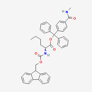 molecular formula C42H40N2O5 B7839307 [[4-(methylcarbamoyl)phenyl]-diphenylmethyl] (2R)-2-(9H-fluoren-9-ylmethoxycarbonylamino)hexanoate 