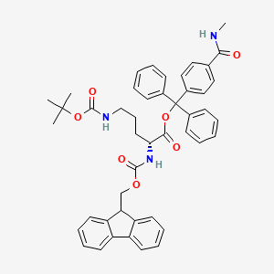 molecular formula C46H47N3O7 B7839311 [[4-(methylcarbamoyl)phenyl]-diphenylmethyl] (2R)-2-(9H-fluoren-9-ylmethoxycarbonylamino)-5-[(2-methylpropan-2-yl)oxycarbonylamino]pentanoate 