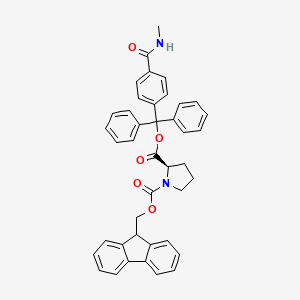 molecular formula C41H36N2O5 B7839321 1-O-(9H-fluoren-9-ylmethyl) 2-O-[[4-(methylcarbamoyl)phenyl]-diphenylmethyl] (2R)-pyrrolidine-1,2-dicarboxylate 