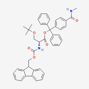 molecular formula C43H42N2O6 B7839326 [[4-(methylcarbamoyl)phenyl]-diphenylmethyl] (2R)-2-(9H-fluoren-9-ylmethoxycarbonylamino)-3-[(2-methylpropan-2-yl)oxy]propanoate 