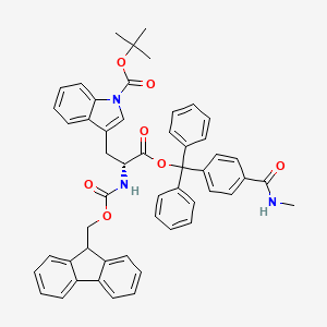 molecular formula C52H47N3O7 B7839342 tert-butyl 3-[(2R)-2-(9H-fluoren-9-ylmethoxycarbonylamino)-3-[[4-(methylcarbamoyl)phenyl]-diphenylmethoxy]-3-oxopropyl]indole-1-carboxylate 