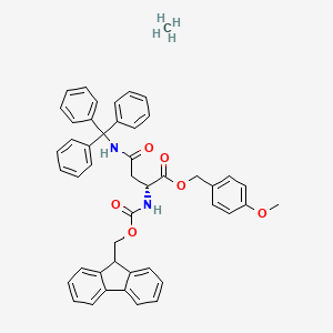 molecular formula C47H44N2O6 B7839366 methane;(4-methoxyphenyl)methyl (2R)-2-(9H-fluoren-9-ylmethoxycarbonylamino)-4-oxo-4-(tritylamino)butanoate 