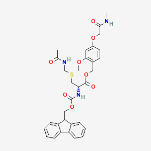 molecular formula C32H35N3O8S B7839411 [2-methoxy-4-[2-(methylamino)-2-oxoethoxy]phenyl]methyl (2S)-3-(acetamidomethylsulfanyl)-2-(9H-fluoren-9-ylmethoxycarbonylamino)propanoate 