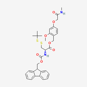 molecular formula C33H38N2O7S2 B7839420 [2-methoxy-4-[2-(methylamino)-2-oxoethoxy]phenyl]methyl (2S)-3-(tert-butyldisulfanyl)-2-(9H-fluoren-9-ylmethoxycarbonylamino)propanoate 