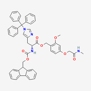 molecular formula C51H46N4O7 B7839433 [2-methoxy-4-[2-(methylamino)-2-oxoethoxy]phenyl]methyl (2R)-2-(9H-fluoren-9-ylmethoxycarbonylamino)-3-(1-tritylimidazol-4-yl)propanoate 