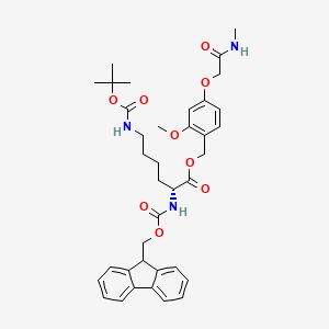 molecular formula C37H45N3O9 B7839448 [2-methoxy-4-[2-(methylamino)-2-oxoethoxy]phenyl]methyl (2R)-2-(9H-fluoren-9-ylmethoxycarbonylamino)-6-[(2-methylpropan-2-yl)oxycarbonylamino]hexanoate 