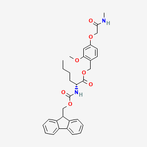 molecular formula C32H36N2O7 B7839456 [2-methoxy-4-[2-(methylamino)-2-oxoethoxy]phenyl]methyl (2R)-2-(9H-fluoren-9-ylmethoxycarbonylamino)hexanoate 