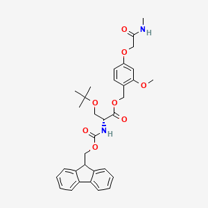 molecular formula C33H38N2O8 B7839474 [2-methoxy-4-[2-(methylamino)-2-oxoethoxy]phenyl]methyl (2R)-2-(9H-fluoren-9-ylmethoxycarbonylamino)-3-[(2-methylpropan-2-yl)oxy]propanoate 