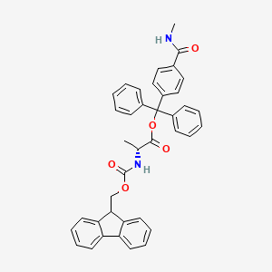 molecular formula C39H34N2O5 B7839492 [[4-(methylcarbamoyl)phenyl]-diphenylmethyl] (2R)-2-(9H-fluoren-9-ylmethoxycarbonylamino)propanoate 