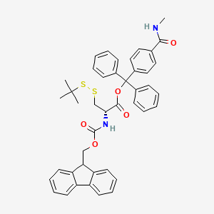 molecular formula C43H42N2O5S2 B7839521 [[4-(methylcarbamoyl)phenyl]-diphenylmethyl] (2S)-3-(tert-butyldisulfanyl)-2-(9H-fluoren-9-ylmethoxycarbonylamino)propanoate 