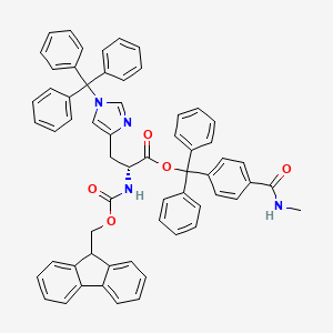 molecular formula C61H50N4O5 B7839540 [[4-(methylcarbamoyl)phenyl]-diphenylmethyl] (2R)-2-(9H-fluoren-9-ylmethoxycarbonylamino)-3-(1-tritylimidazol-4-yl)propanoate 