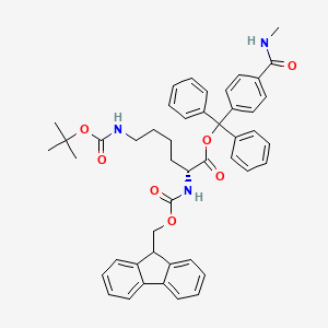 molecular formula C47H49N3O7 B7839551 [[4-(methylcarbamoyl)phenyl]-diphenylmethyl] (2R)-2-(9H-fluoren-9-ylmethoxycarbonylamino)-6-[(2-methylpropan-2-yl)oxycarbonylamino]hexanoate 