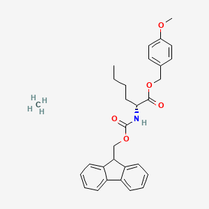 molecular formula C30H35NO5 B7839589 methane;(4-methoxyphenyl)methyl (2R)-2-(9H-fluoren-9-ylmethoxycarbonylamino)hexanoate 