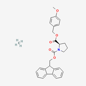 molecular formula C29H31NO5 B7839605 1-O-(9H-fluoren-9-ylmethyl) 2-O-[(4-methoxyphenyl)methyl] (2R)-pyrrolidine-1,2-dicarboxylate;methane 