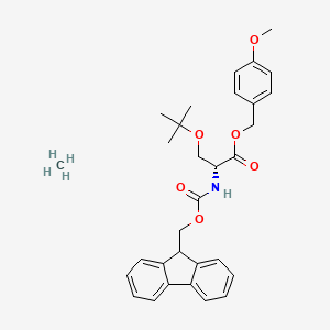 molecular formula C31H37NO6 B7839609 methane;(4-methoxyphenyl)methyl (2R)-2-(9H-fluoren-9-ylmethoxycarbonylamino)-3-[(2-methylpropan-2-yl)oxy]propanoate 