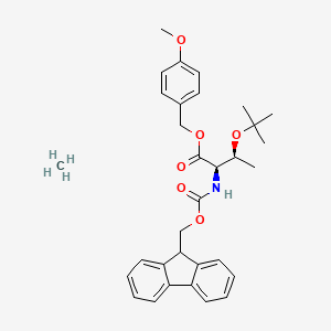 molecular formula C32H39NO6 B7839611 methane;(4-methoxyphenyl)methyl (2R,3S)-2-(9H-fluoren-9-ylmethoxycarbonylamino)-3-[(2-methylpropan-2-yl)oxy]butanoate 