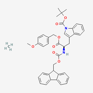 molecular formula C40H42N2O7 B7839616 tert-butyl 3-[(2R)-2-(9H-fluoren-9-ylmethoxycarbonylamino)-3-[(4-methoxyphenyl)methoxy]-3-oxopropyl]indole-1-carboxylate;methane 