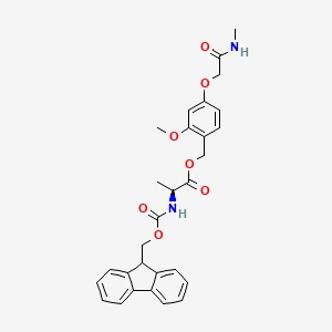 molecular formula C29H30N2O7 B7839624 [2-methoxy-4-[2-(methylamino)-2-oxoethoxy]phenyl]methyl (2S)-2-(9H-fluoren-9-ylmethoxycarbonylamino)propanoate 