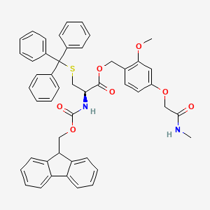 molecular formula C48H44N2O7S B7839651 [2-methoxy-4-[2-(methylamino)-2-oxoethoxy]phenyl]methyl (2R)-2-(9H-fluoren-9-ylmethoxycarbonylamino)-3-tritylsulfanylpropanoate 