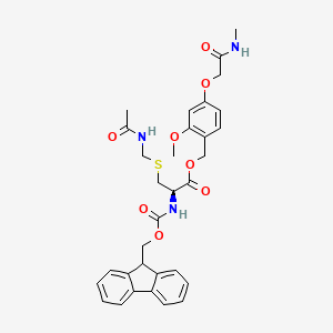 molecular formula C32H35N3O8S B7839654 [2-methoxy-4-[2-(methylamino)-2-oxoethoxy]phenyl]methyl (2R)-3-(acetamidomethylsulfanyl)-2-(9H-fluoren-9-ylmethoxycarbonylamino)propanoate 