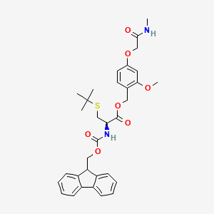 molecular formula C33H38N2O7S B7839657 [2-methoxy-4-[2-(methylamino)-2-oxoethoxy]phenyl]methyl (2R)-3-tert-butylsulfanyl-2-(9H-fluoren-9-ylmethoxycarbonylamino)propanoate 