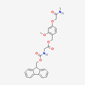 molecular formula C28H28N2O7 B7839673 [2-methoxy-4-[2-(methylamino)-2-oxoethoxy]phenyl]methyl 2-(9H-fluoren-9-ylmethoxycarbonylamino)acetate 