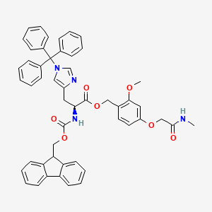 molecular formula C51H46N4O7 B7839674 [2-methoxy-4-[2-(methylamino)-2-oxoethoxy]phenyl]methyl (2S)-2-(9H-fluoren-9-ylmethoxycarbonylamino)-3-(1-tritylimidazol-4-yl)propanoate 