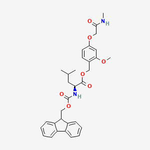 molecular formula C32H36N2O7 B7839677 [2-methoxy-4-[2-(methylamino)-2-oxoethoxy]phenyl]methyl (2S)-2-(9H-fluoren-9-ylmethoxycarbonylamino)-4-methylpentanoate 